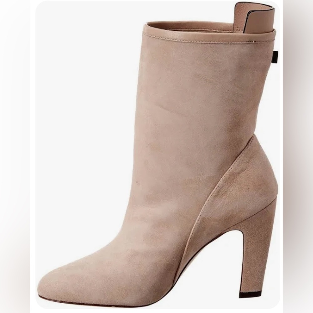 Stuart Weitzman Beige Suede Brooks Heeled Boots